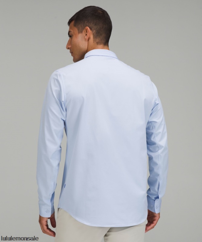 Lululemon Verkauf DELULU610 | Lululemon Deutschland Blau Leinen New Venture Langarmshirt